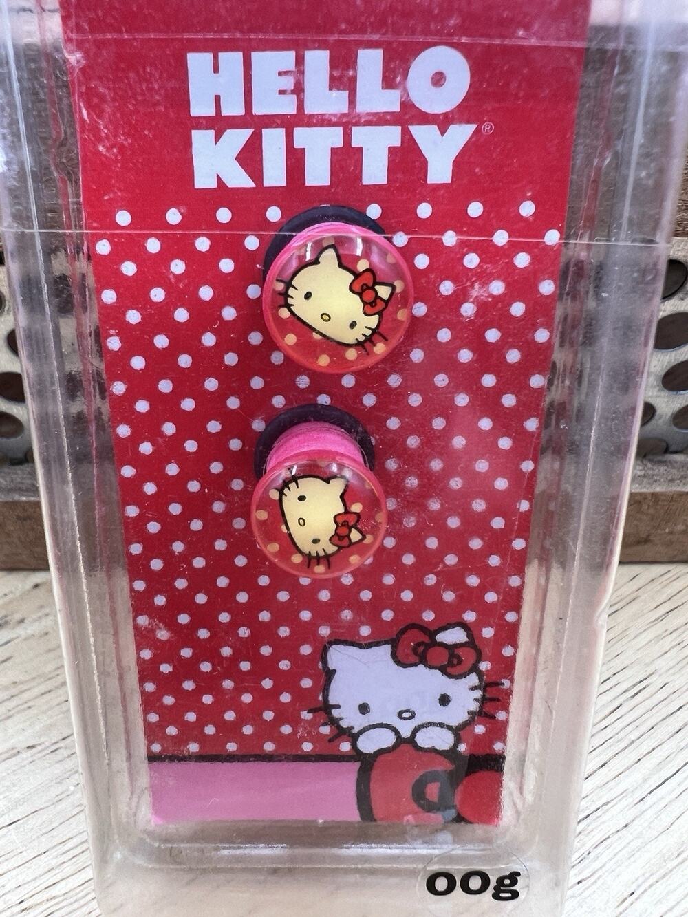 Hello Kitty Pink Dot Face Stud Earrings New Sealed Silver Moon Creations 2011